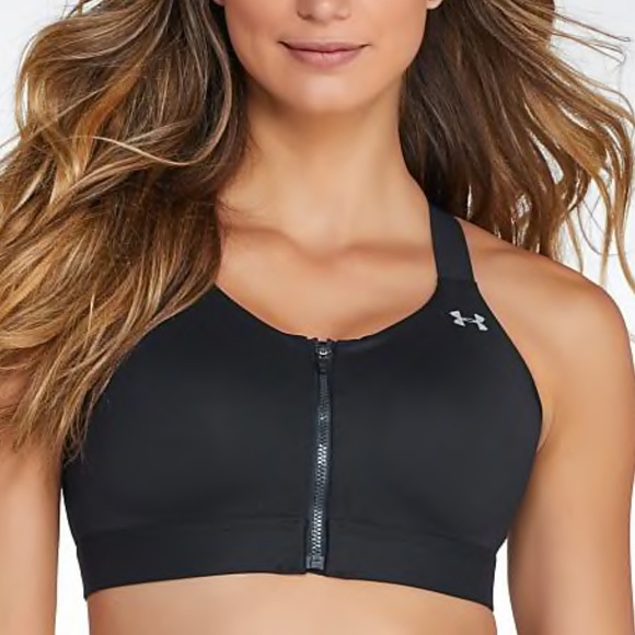 Under Armour Other - Under Armour Front Zip Protégée High Impact Racerback Sports Bra Women’s 34DD